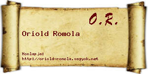 Oriold Romola névjegykártya